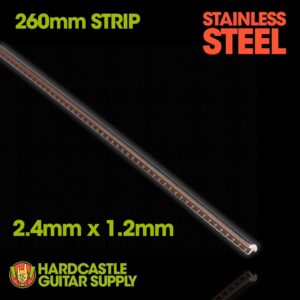 Stainless Steel Fretwire 2.4mm x 1.2mm (260mm Strip)