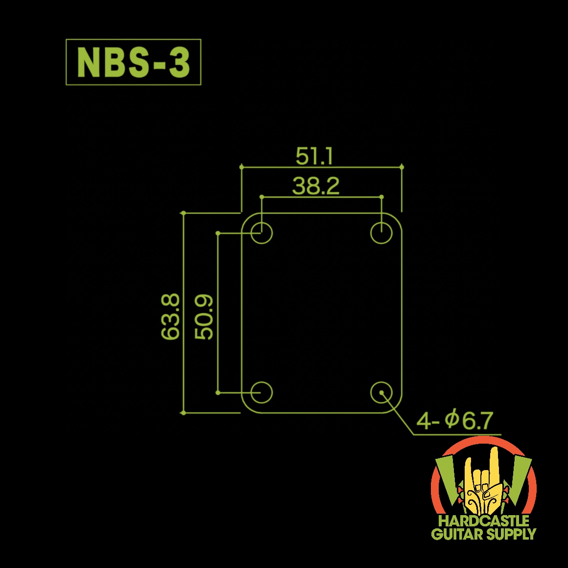 Gotoh® NBS-3 Neck Plate (Chrome) - Image 2