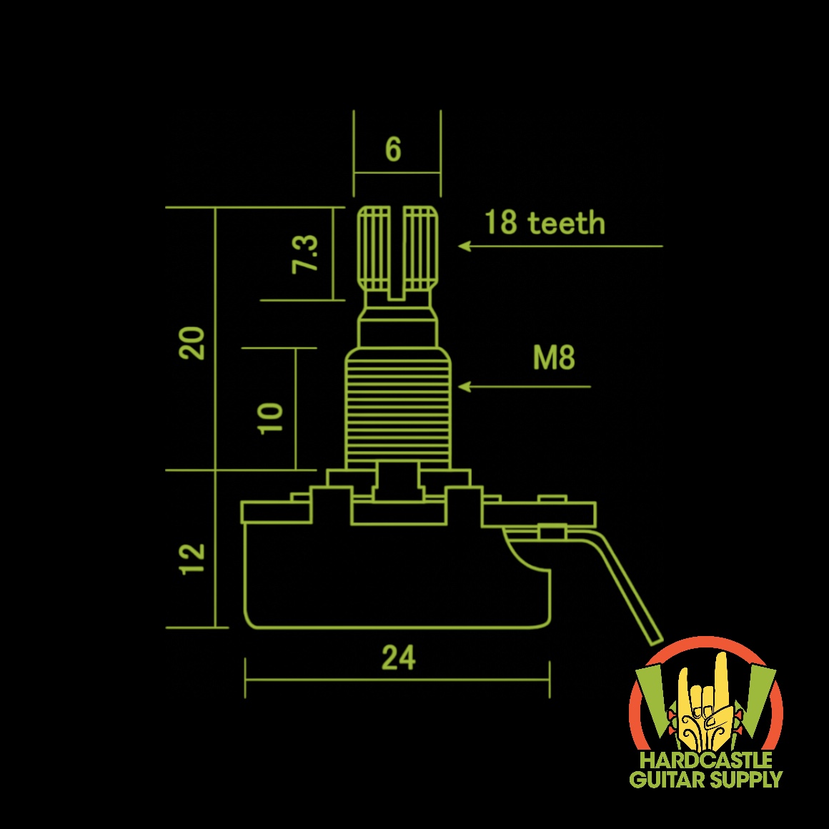 Alpha 24mm Potentiometer 250K (A) - Image 2