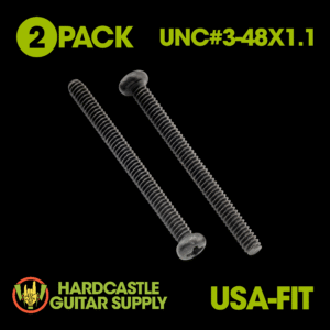 Humbucker Mounting Screws UNC#3-48X1.1 USA-Fit (Black) 2-Pack