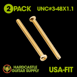 Humbucker Mounting Screws UNC#3-48X1.1 USA-Fit (Gold) 2-Pack