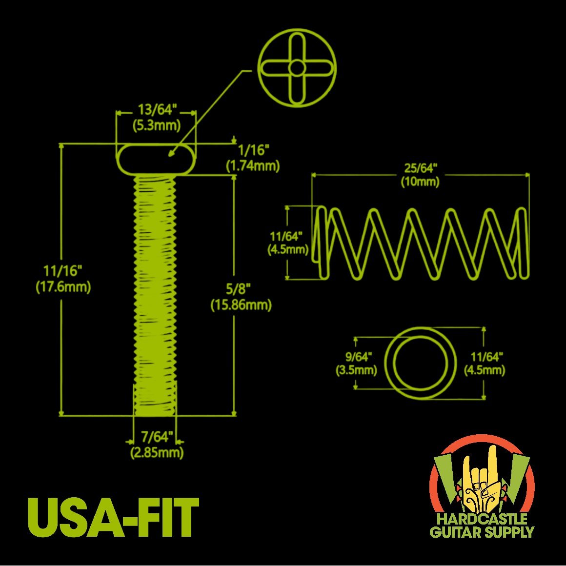 Intonation Screws UNC#4-40x5/8 USA-Fit (Stainless Steel) 6-Pack - Image 2