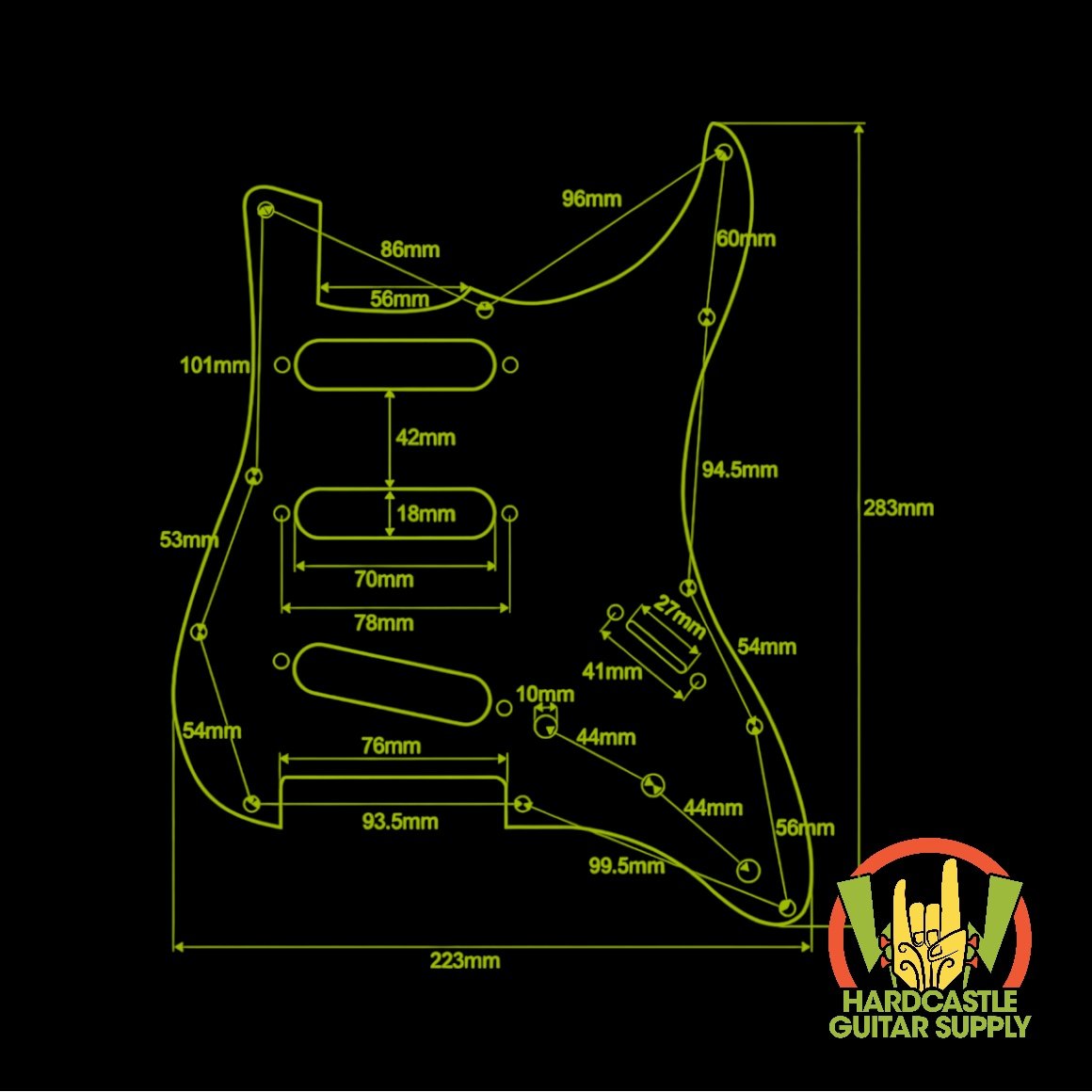 Strat® Pickguard SSS (Ivory) 3-ply - Image 2