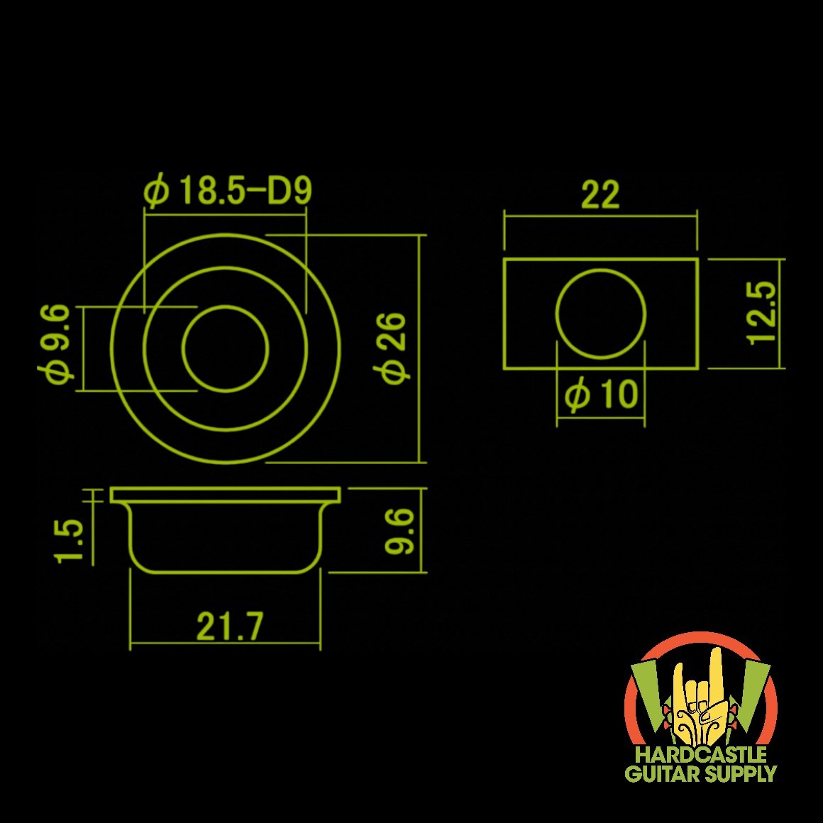 Tele® Cup Output Jack (Chrome) - Image 2